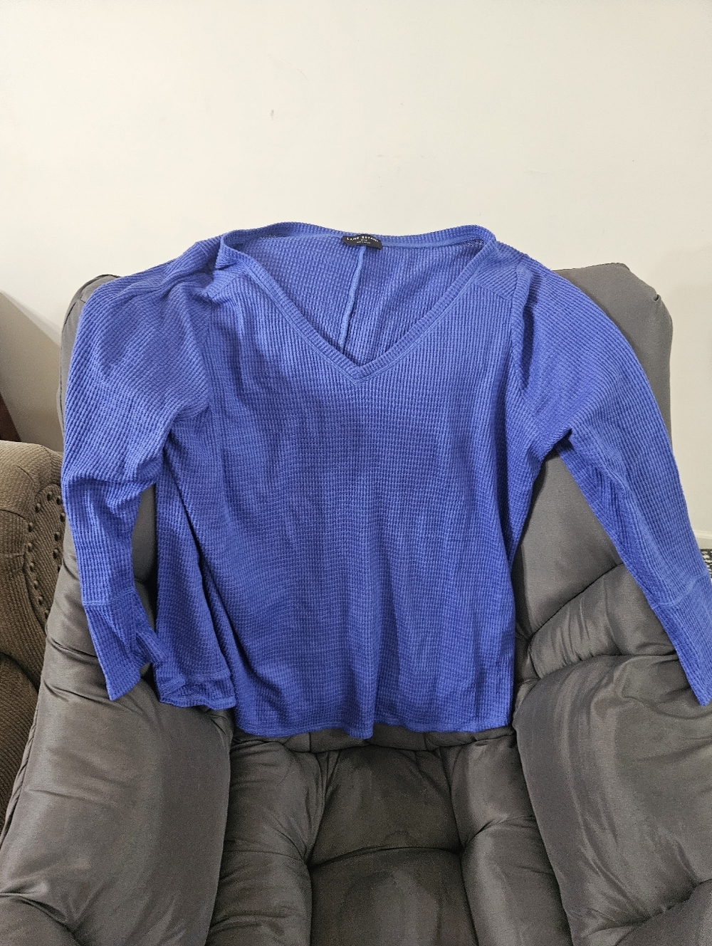 Lane Bryant Royal Blue Waffle Knit Top